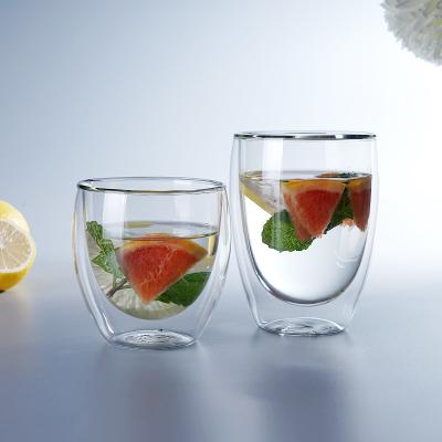 China Wholesale High Quality Sustainable Borosilicate Double Layer Large Wall Borosilicate Glass Mug OEM 80ml 150ml 450ml For Tea for sale