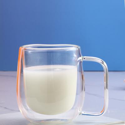 China Wholesale Wall Double Layer Stocked Glass Mug for sale