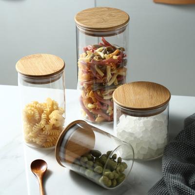 China Sustainable Clear Glass Food Container Jars Supplier Kitchen Storage for sale