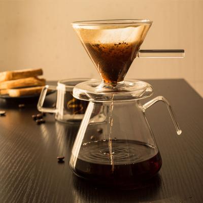 China 400/600ml Borosilicate Glass Coffee Server Pourover Coffee Pot Sustainable Coffee Drip Pour Over for sale