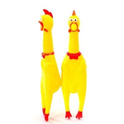 China Large Size Funny Squealing Rooster Toys Dog Pets Chicken Kids Toys Crows Attract Puppy Toy Rubber Chicken Squeak Squeeze Toys for sale