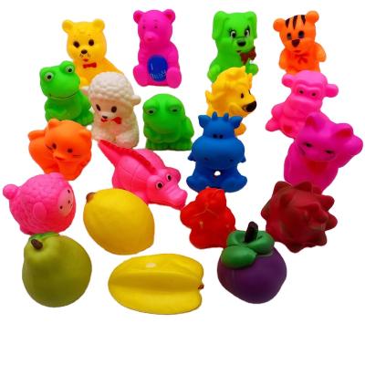 China Cute Lovely Children's Toys Baby Bath Toys Squeaky Rubber Animal Toys Kids Water Swimming Fun Playing Toy for sale