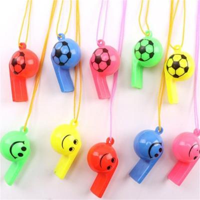 China Kids Toys Mini Whistle Plastic Multifunction With Rope Kid Soccer Football Rugby Whistle Children Gifts Random Color for sale