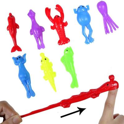 China Kids toys mini small toys TPR material animal sticky toys softly sticky on the wall jelly novelty toys for sale