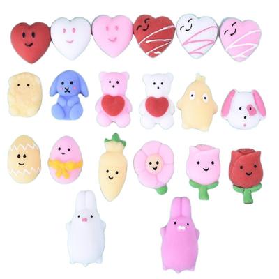 China Kawaii anti-stress squishy doll children's toys valentines gift relief toys soft sticky stretchy fruit mochi toys random funny gift for sale