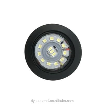 China Plastic+rubber+aluminum CIMC trailer truck 2-inch LED rubber round corner lamp side lamp truck side lamp 24V glue filling highlight headlight bead for sale