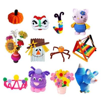 China Parent-Children Interactive 750pcs+ Hot Selling Educational Toys DIY Craft Kit Kids Toys Props Set Pip Removers Googles Eyes Pompoms for sale