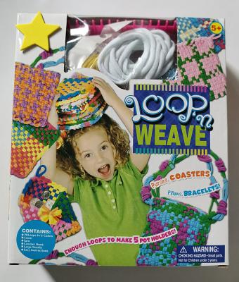 China Popular Wholesale Girls Handmade Loom Kit Loops and Weaving with Loom and Crochet Set Loops Coasters Toys Kit for Kids for sale