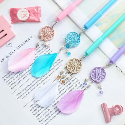 China office & Black Ink 0.5mm Pen Cute Dream Catcher Pendant Gel Pen Stationery Gift Supplies for sale