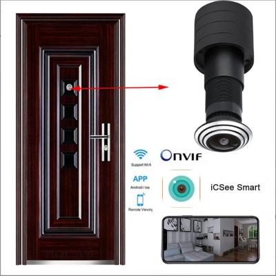 China HD 1080P motion detection mini wifi network remote surveillance miniature digital camera 2mm wide angle lens for cathole door hole camera for sale