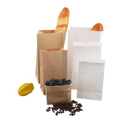 China YQ P1-3 SOS Recyclable Vertical Handle Fast Food Paper Bag Brown Take Out Bags Without Handle Lunch Paper Bag for sale