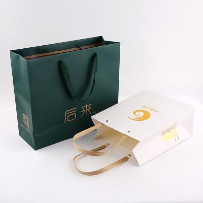 China Recyclable Personalized Small White Marble Giftbag Custom Logo Printed Luxury Wedding Premium Paper Jewelry Gift Bags With Ribbon Handle for sale