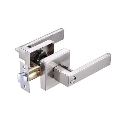 China Deluxe Square Lever Tubular ANSI Grade 3 Interior Doors Handle Privacy Bathroom Bedroom Lever Door Lock for sale