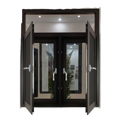 China Magnetic Screen LYS Windows Custom Insulated Casement Stained Glass With Black Ventilated Aluminum Gauze Window for sale