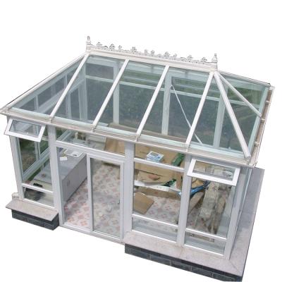 China Contemporary Outdoor White Color European Veranda With Aluminum Roof Sunroom Aluminum Sunroom Customized Glass House for sale