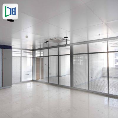 China 12mm Thickness Demountable Partition Walls Aluminum Frame Soundproof/Waterproof Tempered Glass For Office for sale