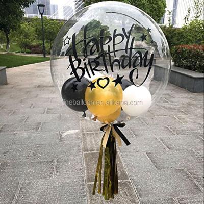 China Without Wrinkle TUP Material Round Transparent Helium Wedding Party Balloons for sale