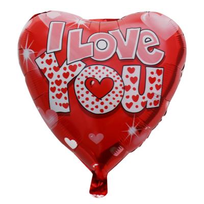 China 18 inch heart balloons party decoration confession balloons I love you printed foil balloons for valentines day for sale