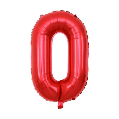 China Self Sealed Amazon Wedding Party Decoration 16 Inch Small Foil Thin Red Number Balloons for sale