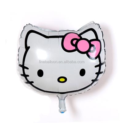 China Birthday Kids Self Blow Hello Kitty Self Blow Mylar Gift Sealed Face Balloons For Graduation Party for sale