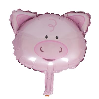 China Gift Toy Free Sample Wholesale Party Decor Mini Pink Pig Head Mylar Balloon for sale