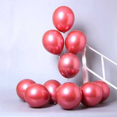 China Decoration Birthday Party Decor 10 Inch Round Globos Helium Chrome Latex Balloons for sale