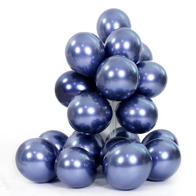 China Decoration Party Show Decoration 10 Inch 12 Inch Chrome Metallic Dark Night Blue Latex Helium Globos Balloons for sale