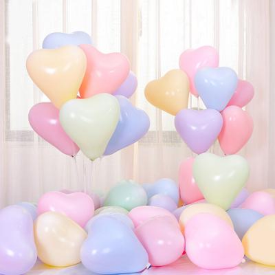 China Macaron Color Valentine Decor Balloon Bouquet 10inch Macaron Heart Balloons Latex Heart Shaped Balloons for sale