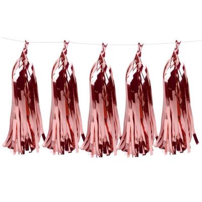 China Foil Party Supplies Rose Gold Foil Tassels For Wedding Anniversary Party Backdrop Decoration for sale