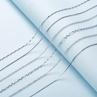 China Wholesale Sterling Silver Simple Necklace Chain Gift Jewelry 18 Inch for sale