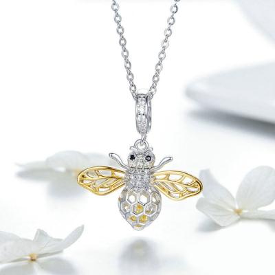 China Jewelry Diamond Honey Bee Pendant For Bracelet from Sterling Silver Animal Insect Charms from 925 Silver for sale