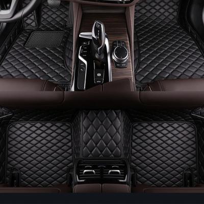 China Custom PU Waterproof/Anti-silp Leather 5D Car Floor Mats Set Foot Carpet Cover For Jeep Grand Cherokee XJ Wrangler TJ Jk Jl YJ Compass Renegade for sale