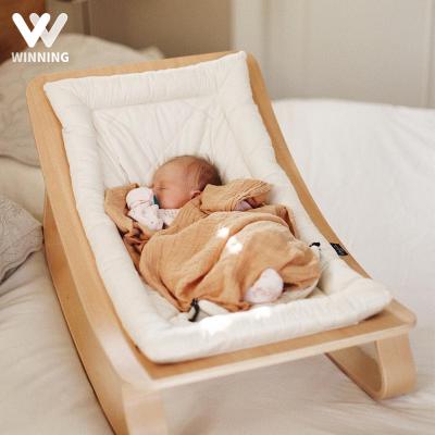 China Safety Confortable Baby Chair Kids Furniture Baby Bouncer Rocking Chair Gain Hutch for Baby Sleep Kids Baby Wooden Bouncer for sale