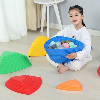 China Eco-friengly Play Squad Balance Gain Progression Stones For Kids River Indoor Outdoor Non-slip Stones Exercise Blocks For Kids for sale