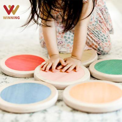 China Factory Eco-friendly Material Gain Wooden Balance Stepping Stones Toys Playground Education Other Toys For Toddlers for sale