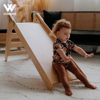 China Safe/Durable Winning Wooden Indoor Kids Folding Slide Toddler Wooden Folding Slide For Kids Living Room And Room Montessori Toys for sale