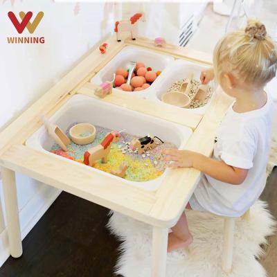 China Eco-friendly Material Kids Activity Game Table Wooden Chair Set Kindergarten Preschool Kids Desk Furniture Set Storage Kids Tables And Chairs for sale