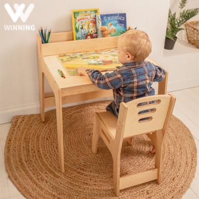 China Modern Kids School Attractive Montessori Furniture Design for Preschool Wooden Nursery Nursery Kindergarten Table and Chair Sets for sale