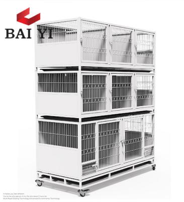 China Good Breathable Design 3 Layer Stackable Dog Kennel Cage For Breeding for sale