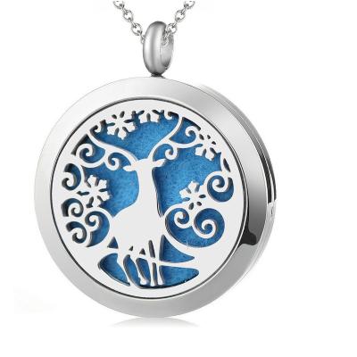 China Fashion Christmas Series Necklace Stainless Steel 20mm 25mm 30mm Size Pendant Elk Pendant Necklaces for sale