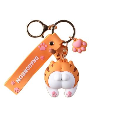 China Creative PVC Funny Cartoon Key Chain Cute Cat Animal Donkey Key Chain Eco-friendly Acrylic Key Holder For Gifts for sale