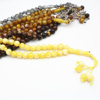 China 12mm hot selling acrylic muslim rosary tasbih CLASSIC two color bracelets for sale