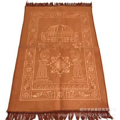 China Stain Resistant High Quality Exquisite Anti-Slip Embossed Muslim Prayer Mat Cover Islamic Multi Colors for sale