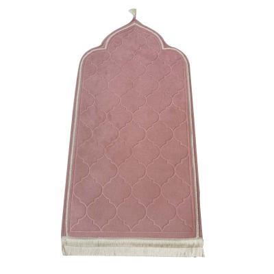 China Flannel 60*110cm Ramadan Mat High Quality Non-Slip Thick Islamic Festival Gift Muslim Prayer Rug for sale