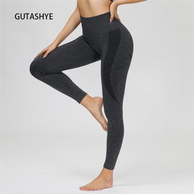 China Customization Breathable High Waist Gaiters Seamless Yoga Pants Lift Up Control Tight Gym Tummy Fitness Workout Sportswear for sale