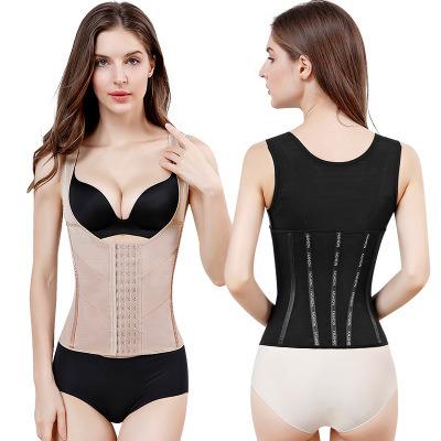 China Antibacterial Lift Up Vest Latex Waist Trainer Corset 9 Steel Bone Cincher Women Body Shaper Girdles Corset Corset Rubber Black for sale