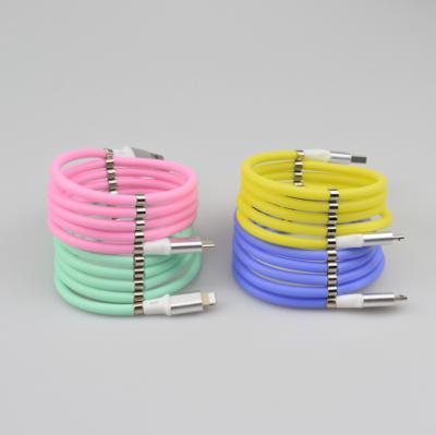 China 1 Meter Colorful Lamp USB Charger Sync Mobile Phone Data Cable Charging Cord for Samsung, LG, Motorola, Android and More (5 Colors) for sale