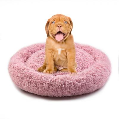 China D40 Autumn Winter Washable Waterproof Faux Fur Removable Donut Cat Dog Pet Bed Soft Warm Mat for sale