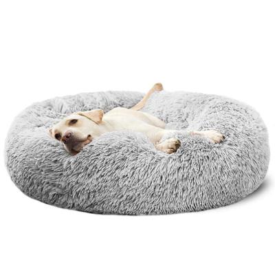 China D60 Autumn Winter Washable Waterproof Faux Fur Removable Donut Cat Dog Pet Bed Soft Warm Mat for sale