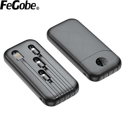 China Fast charging support FeGobe easy to carry built in cable powerbank 2021 with original 10000MAH for sale